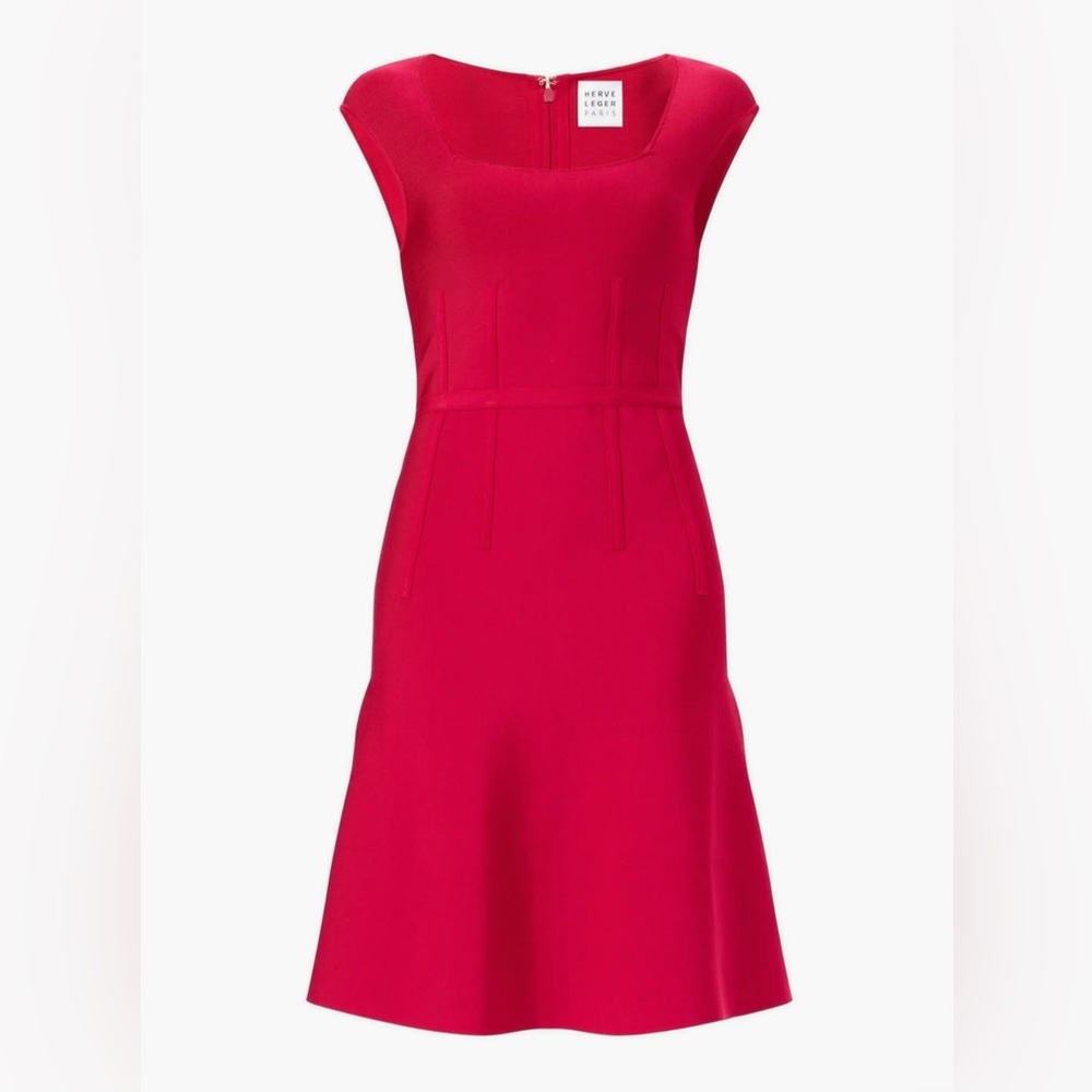 Herve Leger (NWT $690) The Beatrice Dress color: hibiscus size: Medium